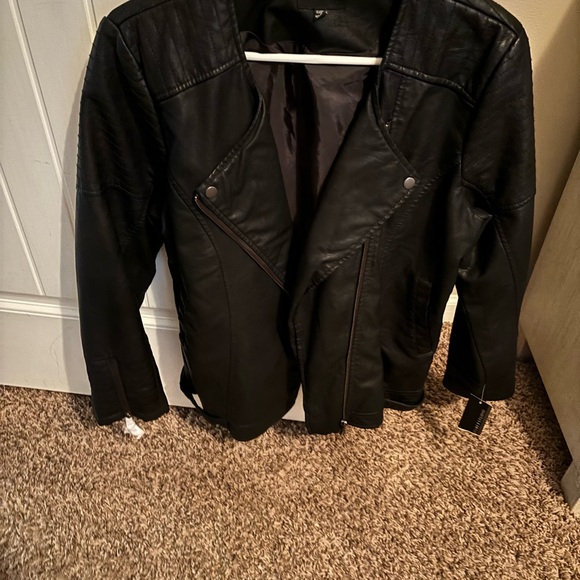 Black Faux Leather Jacket - Picture 4 of 6